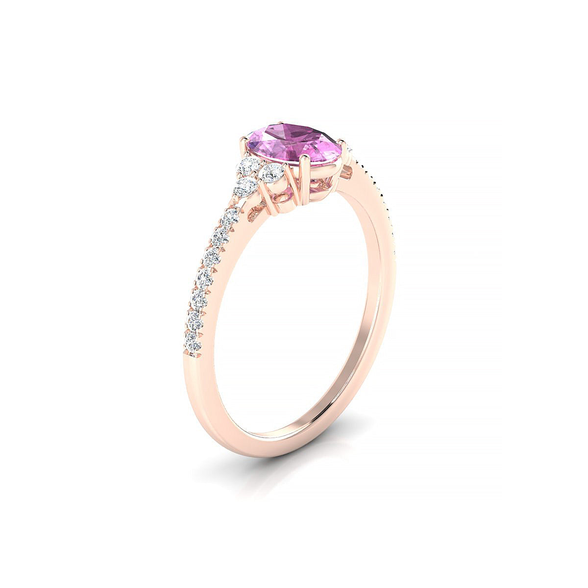 Reverie | 18k Rose Gold 7 x 5 mm Oval Pink Sapphire Ring