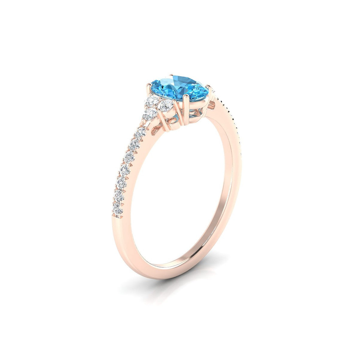 Reverie | 18k Rose Gold 7 x 5 mm Oval Topaz Ring