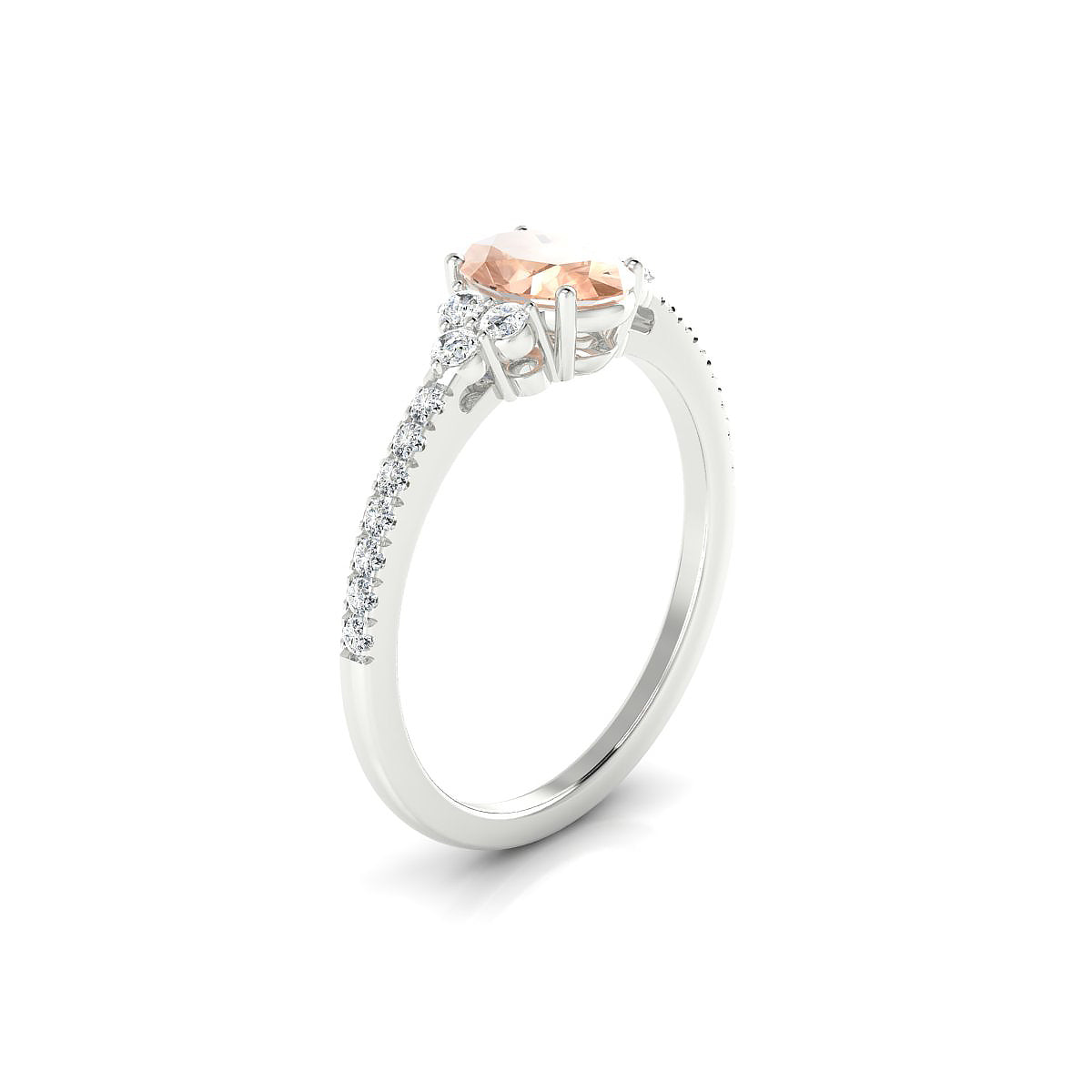 Reverie | 18k White Gold 7 x 5 mm Oval Morganite Ring