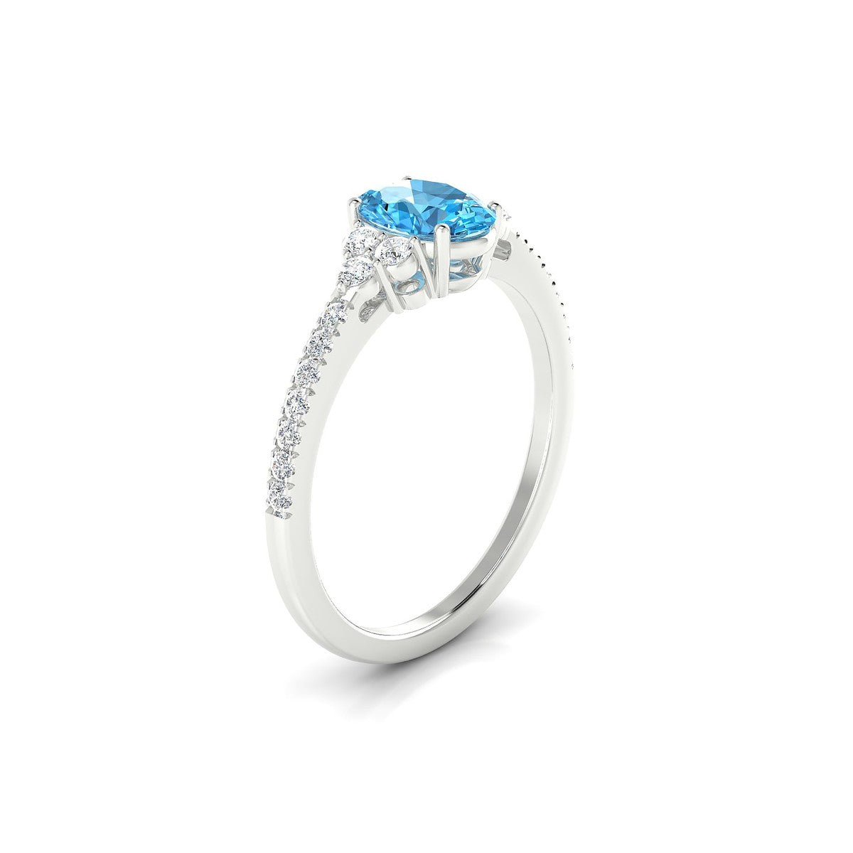 Reverie | 18k White Gold 7 x 5 mm Oval Topaz Ring