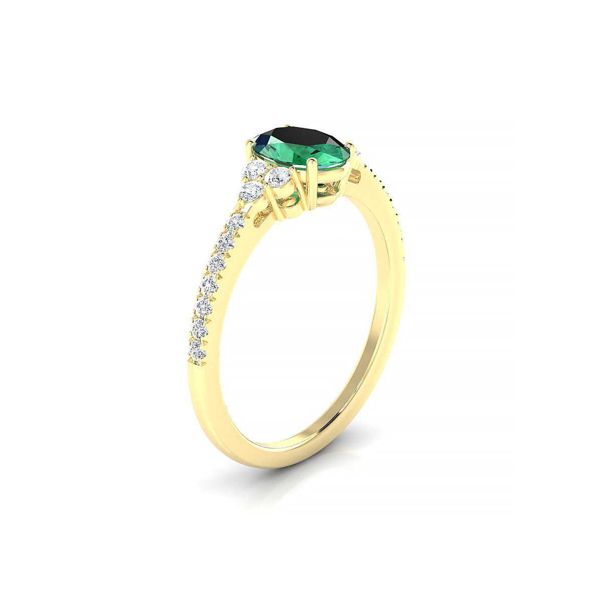 Reverie | 18k Yellow Gold 7 x 5 mm Oval Emerald Ring