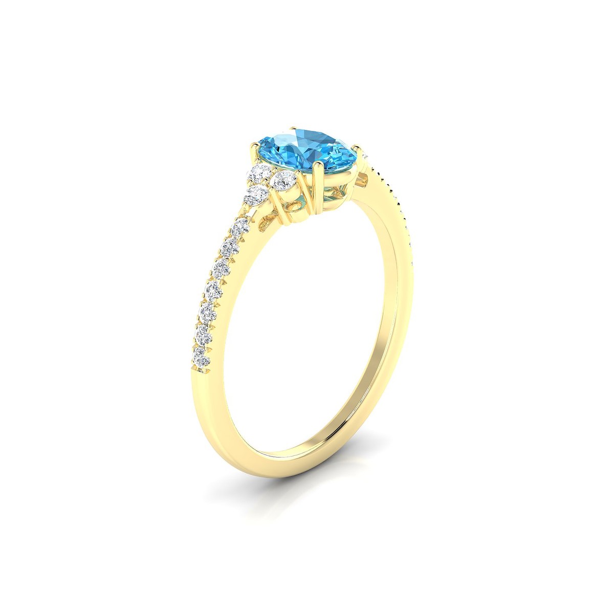Reverie | 18k Yellow Gold 7 x 5 mm Oval Topaz Ring