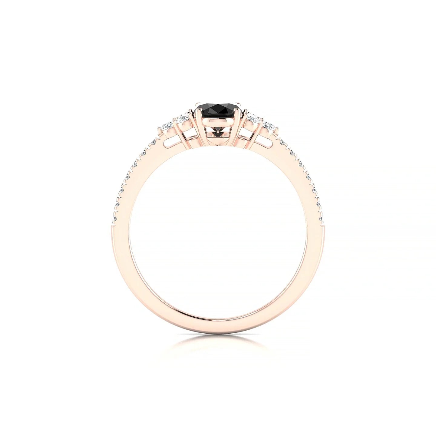 Reverie | 18k Rose Gold 7 x 5 mm Oval Black Diamond Ring