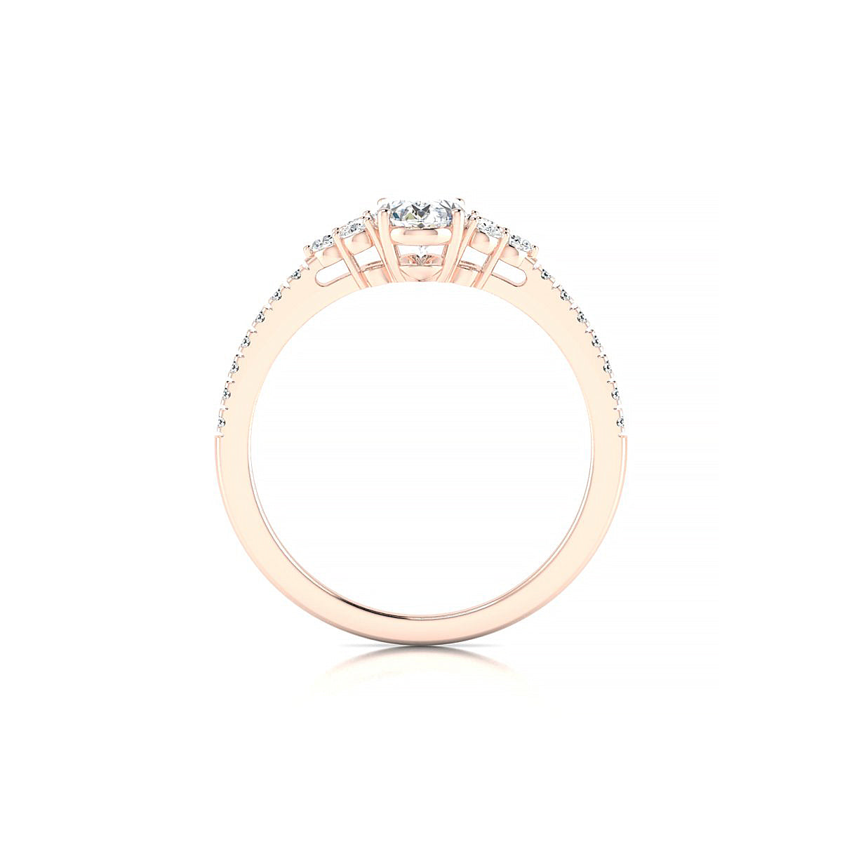 Reverie | 18k Rose Gold 7 x 5 mm Oval Diamond Ring