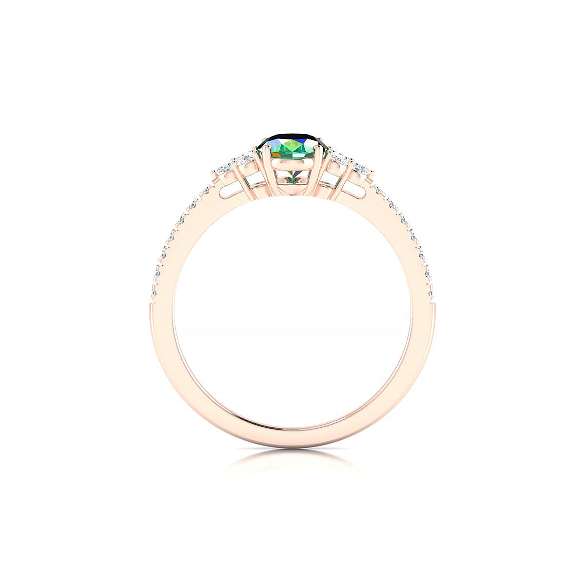 Reverie | 18k Rose Gold 7 x 5 mm Oval Emerald Ring