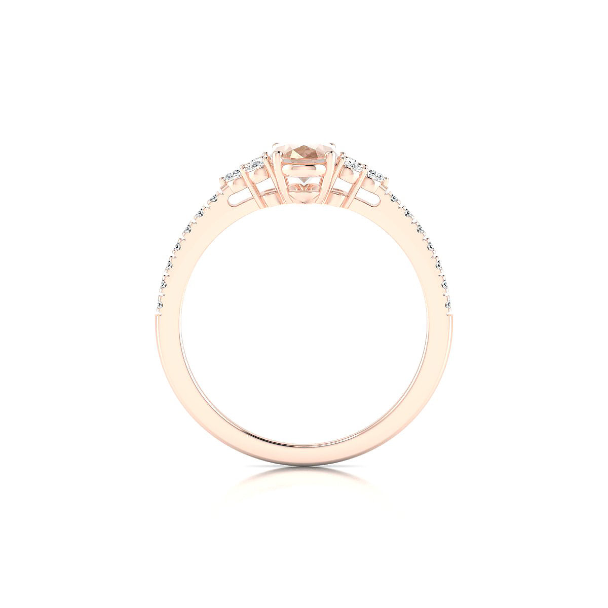 Reverie | 18k Rose Gold 7 x 5 mm Oval Morganite Ring