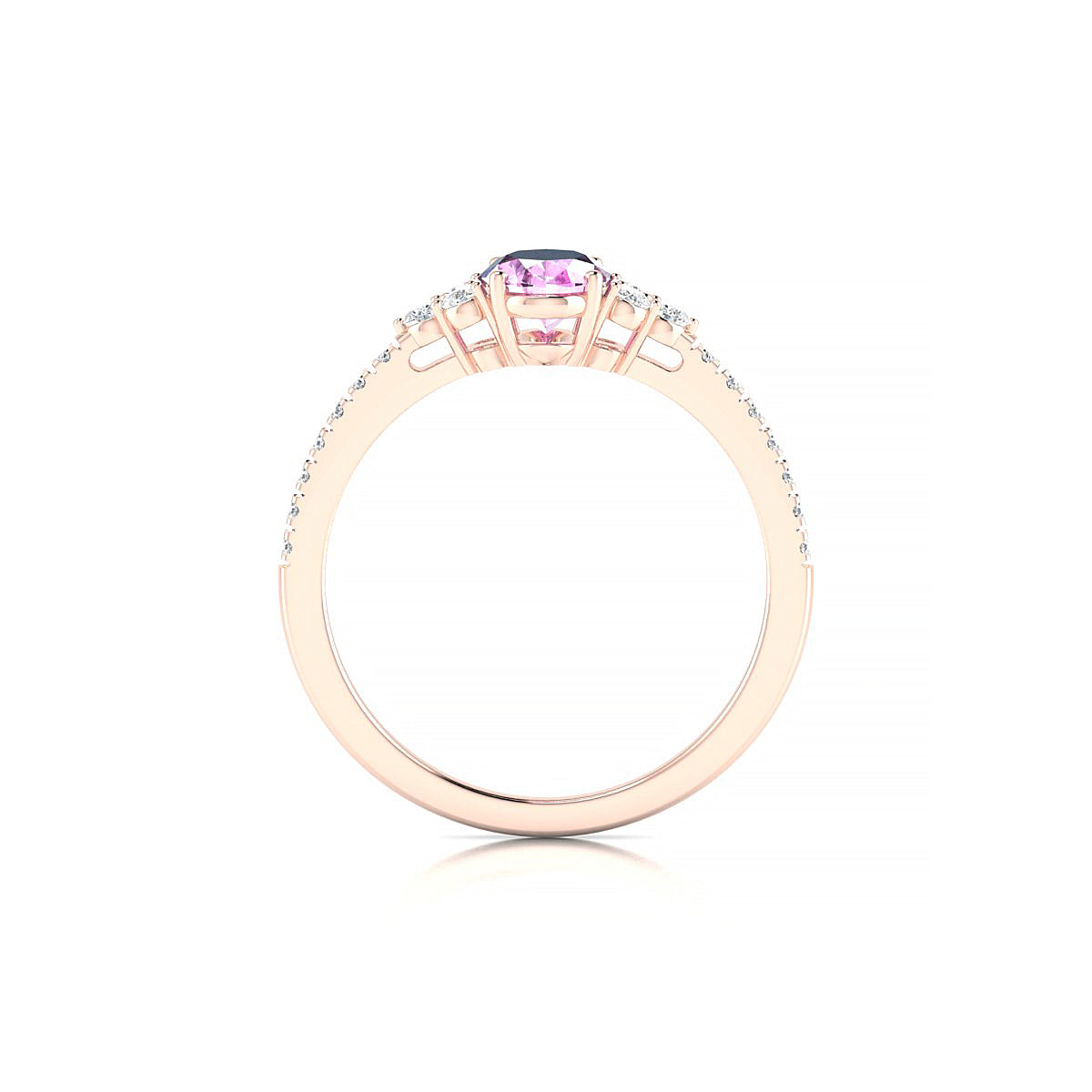 Reverie | 18k Rose Gold 7 x 5 mm Oval Pink Sapphire Ring