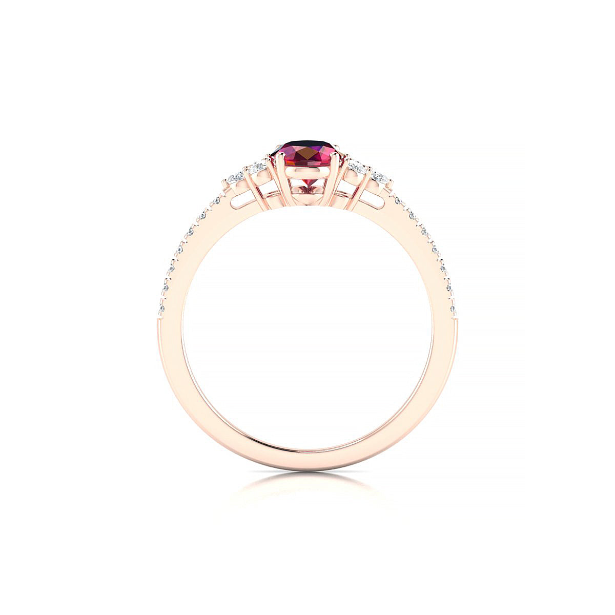 Reverie | 18k Rose Gold 7 x 5 mm Oval Ruby Ring