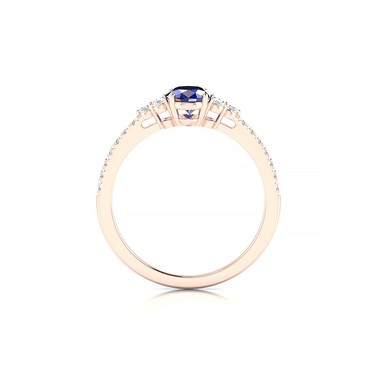 Reverie | 18k Rose Gold 7 x 5 mm Oval Sapphire Ring
