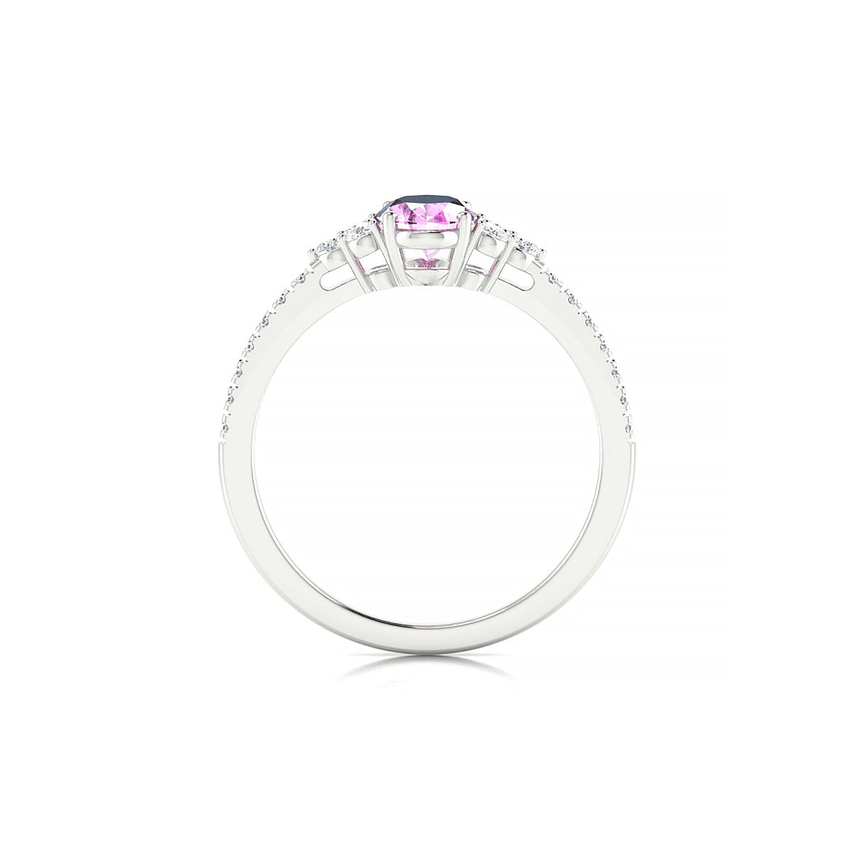 Reverie | 18k White Gold 7 x 5 mm Oval Pink Sapphire Ring