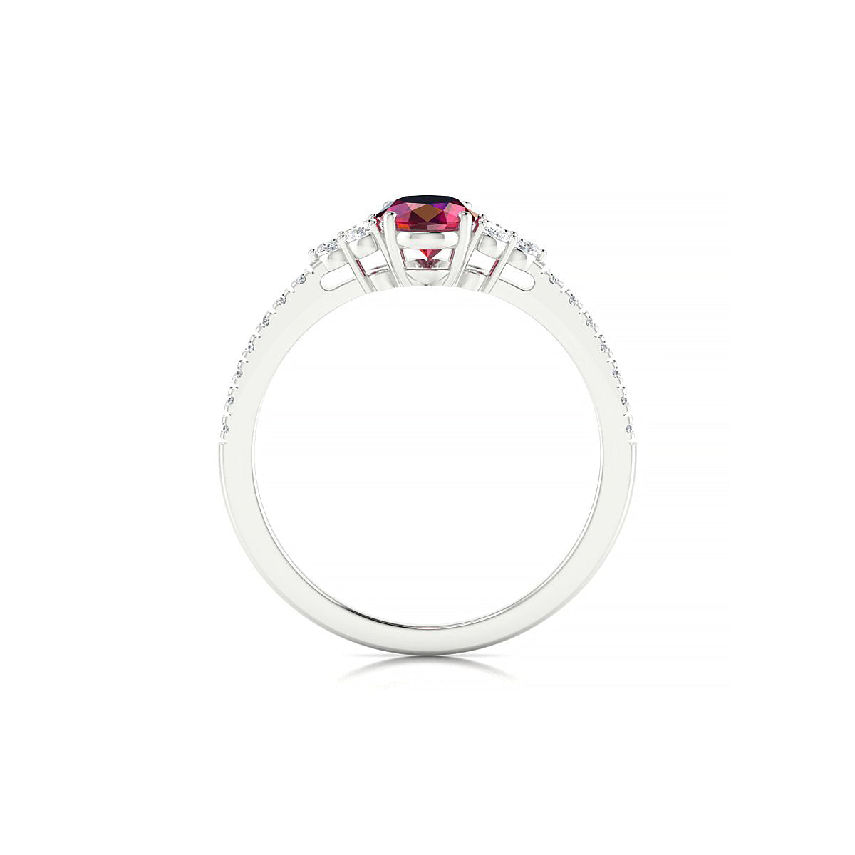 Reverie | 18k White Gold 7 x 5 mm Oval Ruby Ring