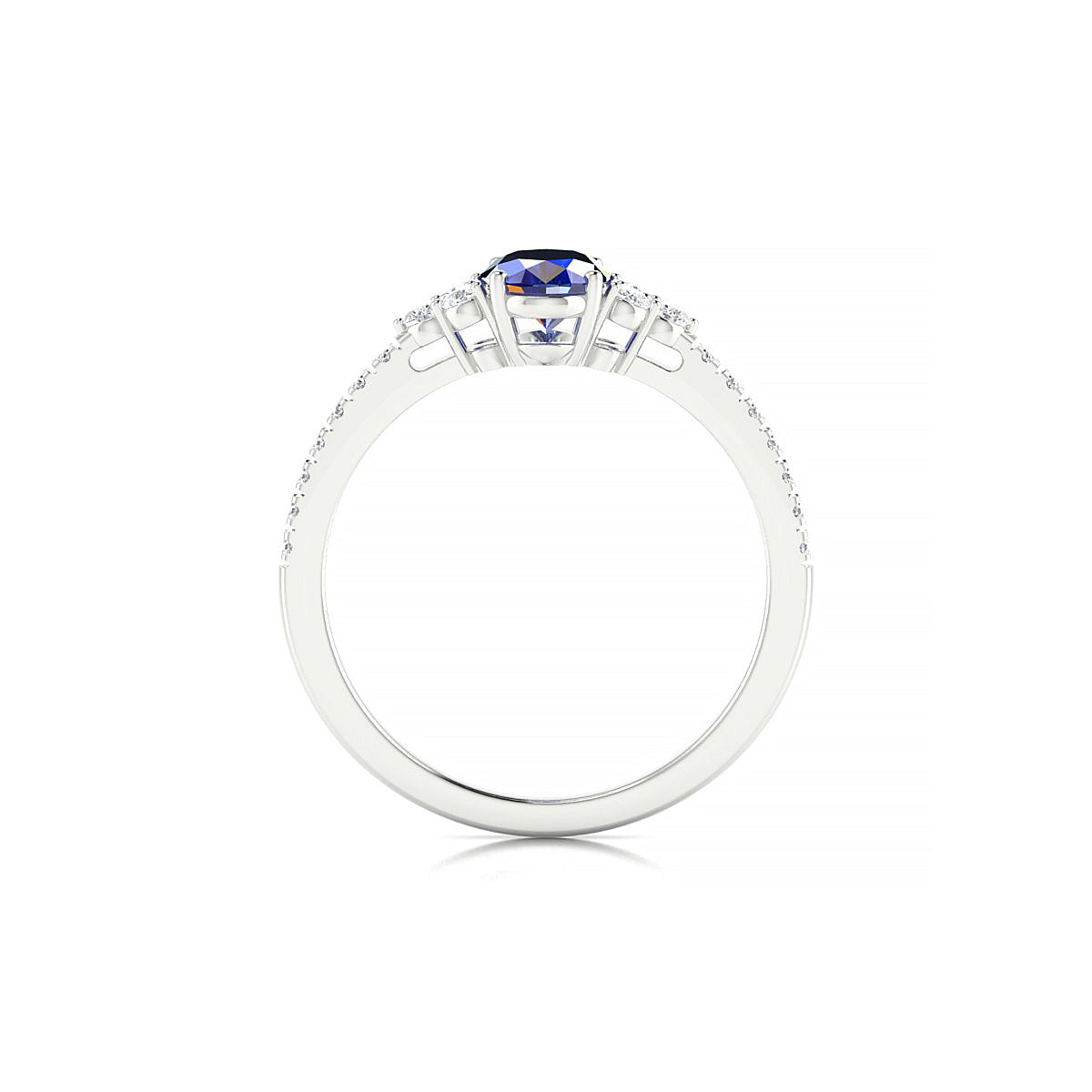Reverie | 18k White Gold 7 x 5 mm Oval Sapphire Ring