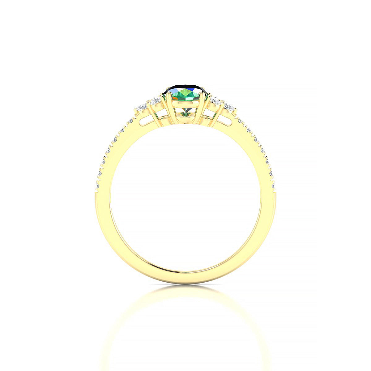 Reverie | 18k Yellow Gold 7 x 5 mm Oval Emerald Ring