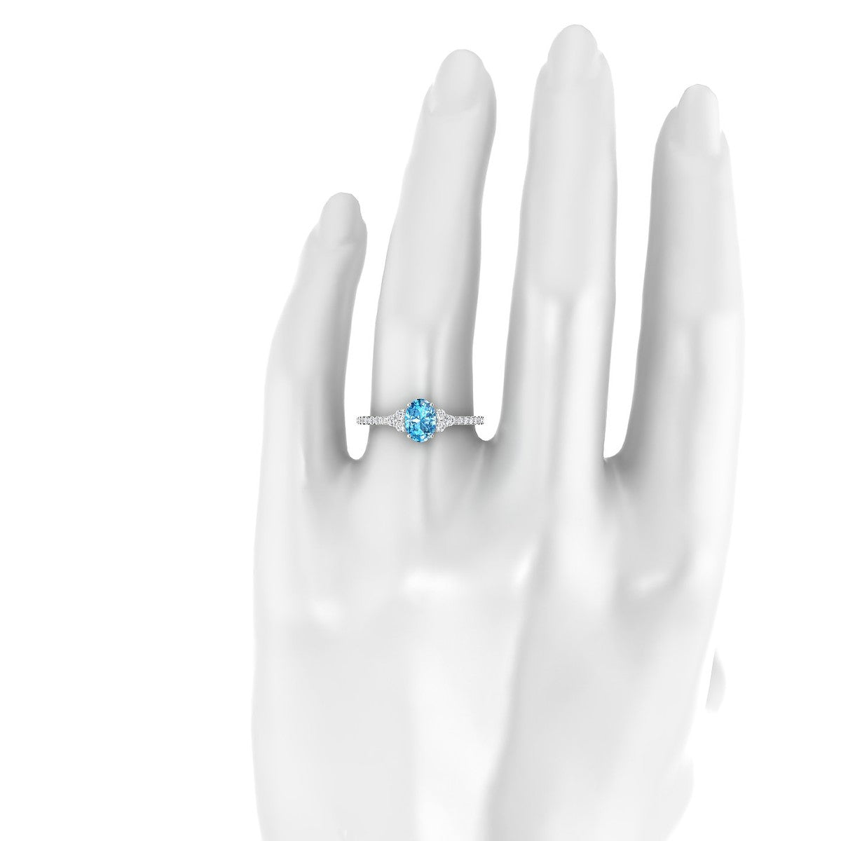 Reverie | 18k White Gold 7 x 5 mm Oval Topaz Ring