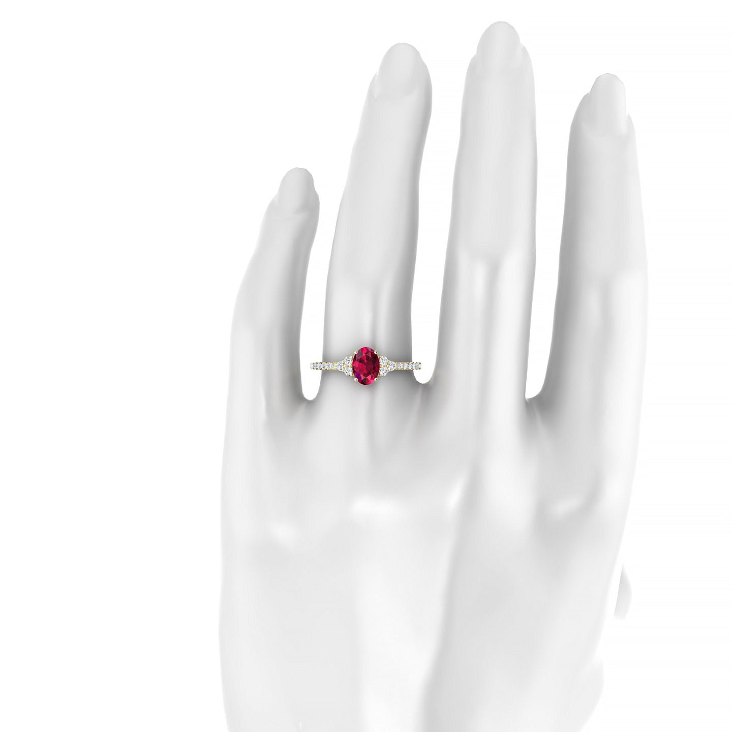 Reverie | 18k Yellow Gold 7 x 5 mm Oval Ruby Ring