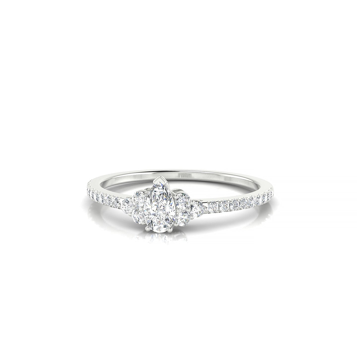 Reverie | 18k White Gold 5 x 3 mm Pear Diamond Ring