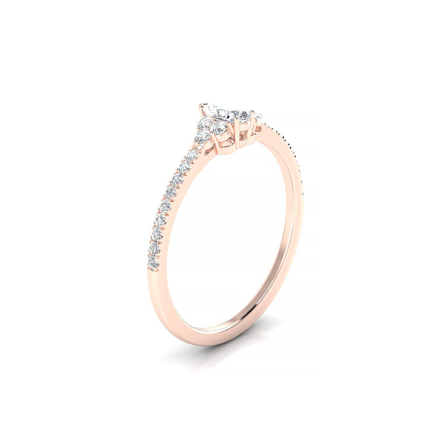 Reverie | 18k Rose Gold 5 x 3 mm Pear Diamond Ring