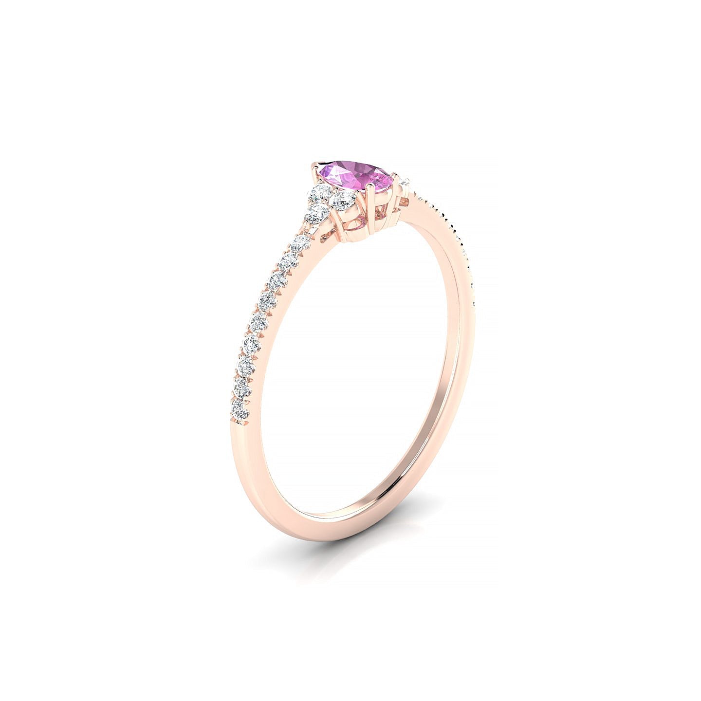 Reverie | 18k Rose Gold 5 x 3 mm Pear Pink Sapphire Ring