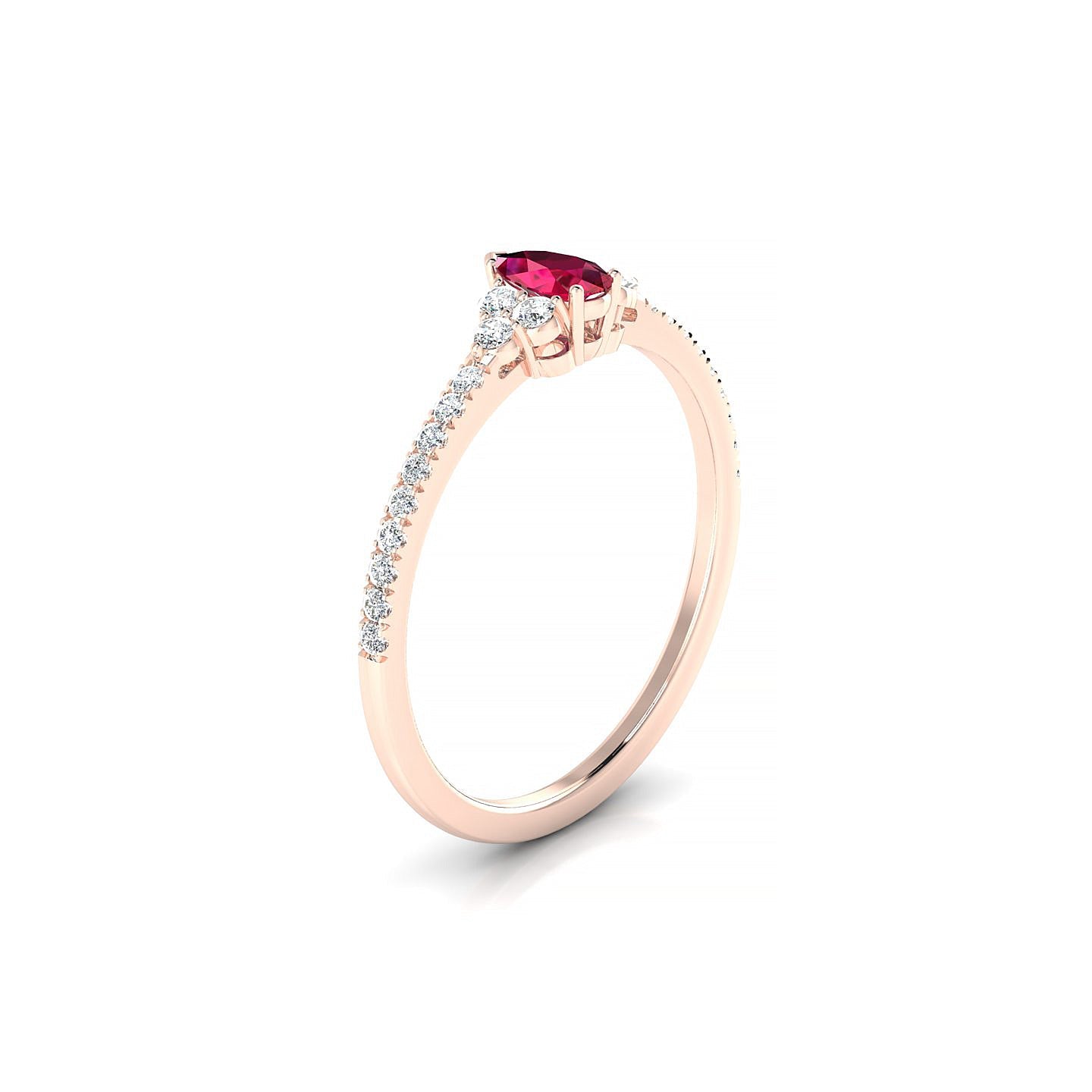 Reverie | 18k Rose Gold 5 x 3 mm Pear Ruby Ring