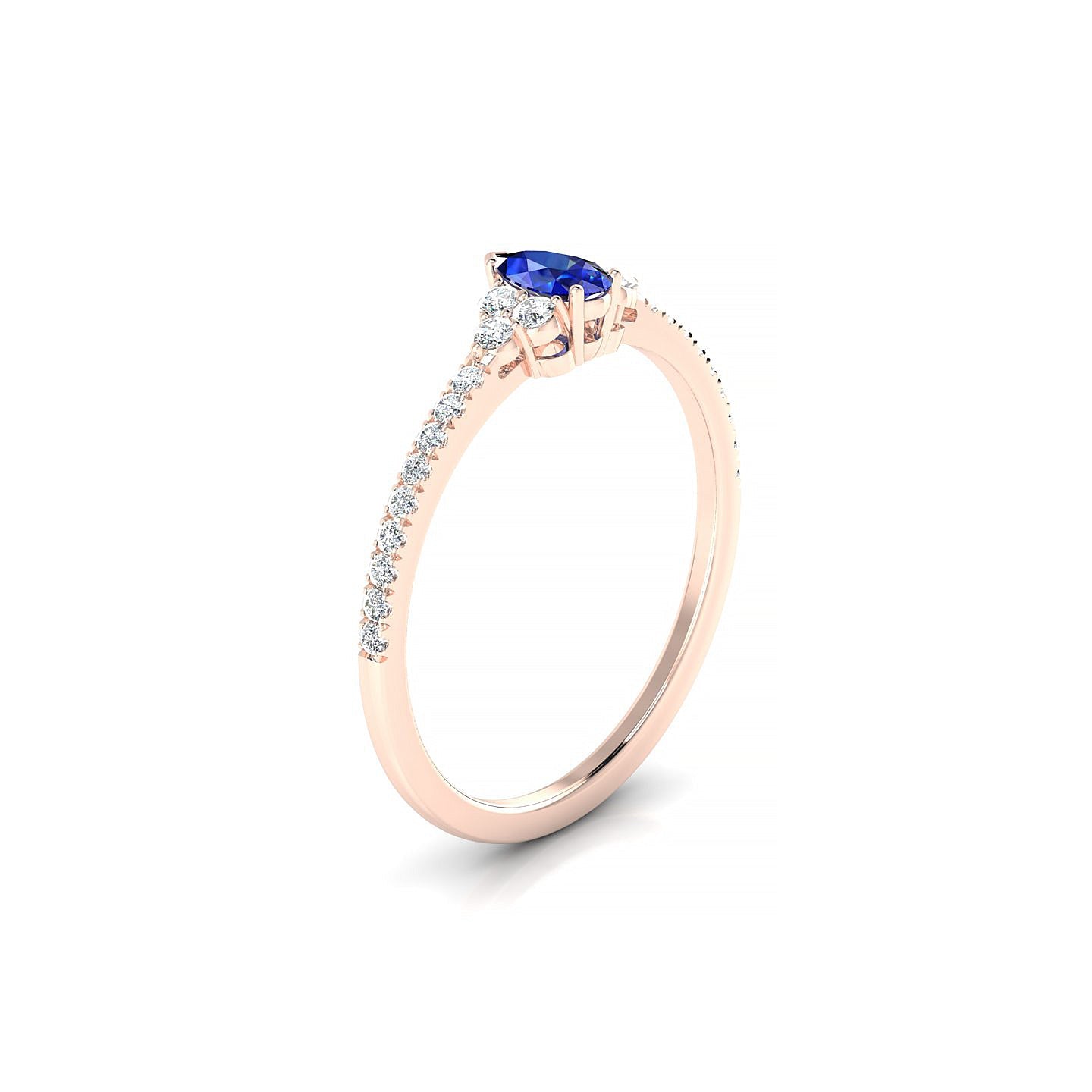 Reverie | 18k Rose Gold 5 x 3 mm Pear Sapphire Ring