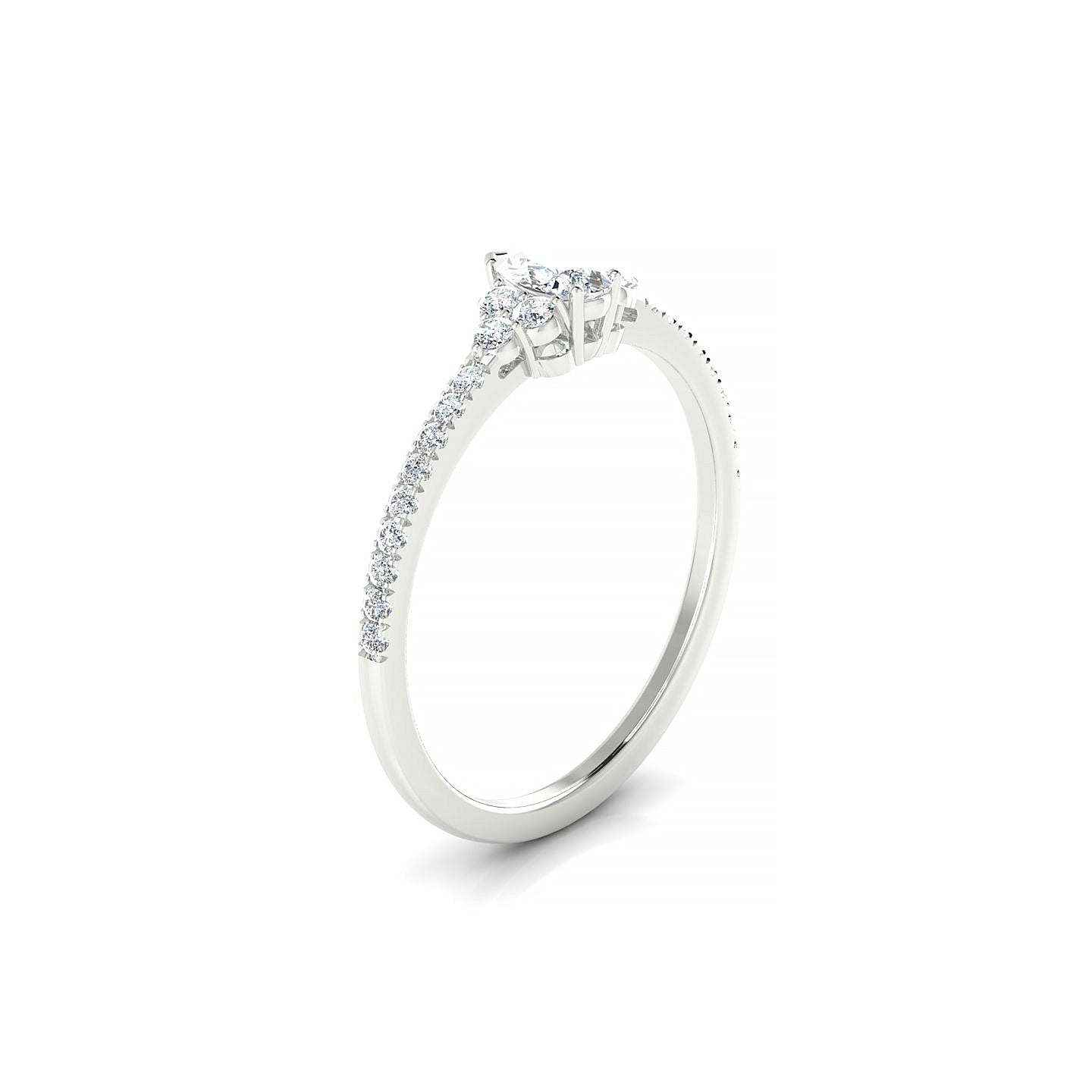 Reverie | 18k White Gold 5 x 3 mm Pear Diamond Ring