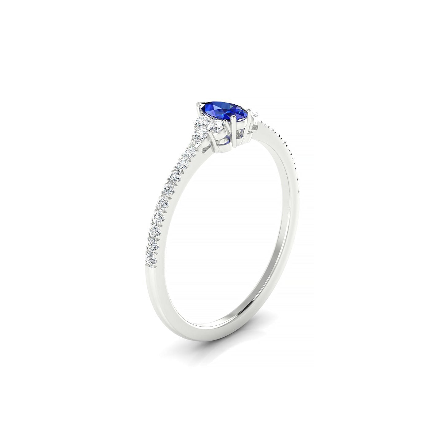 Reverie | 18k White Gold 5 x 3 mm Pear Sapphire Ring