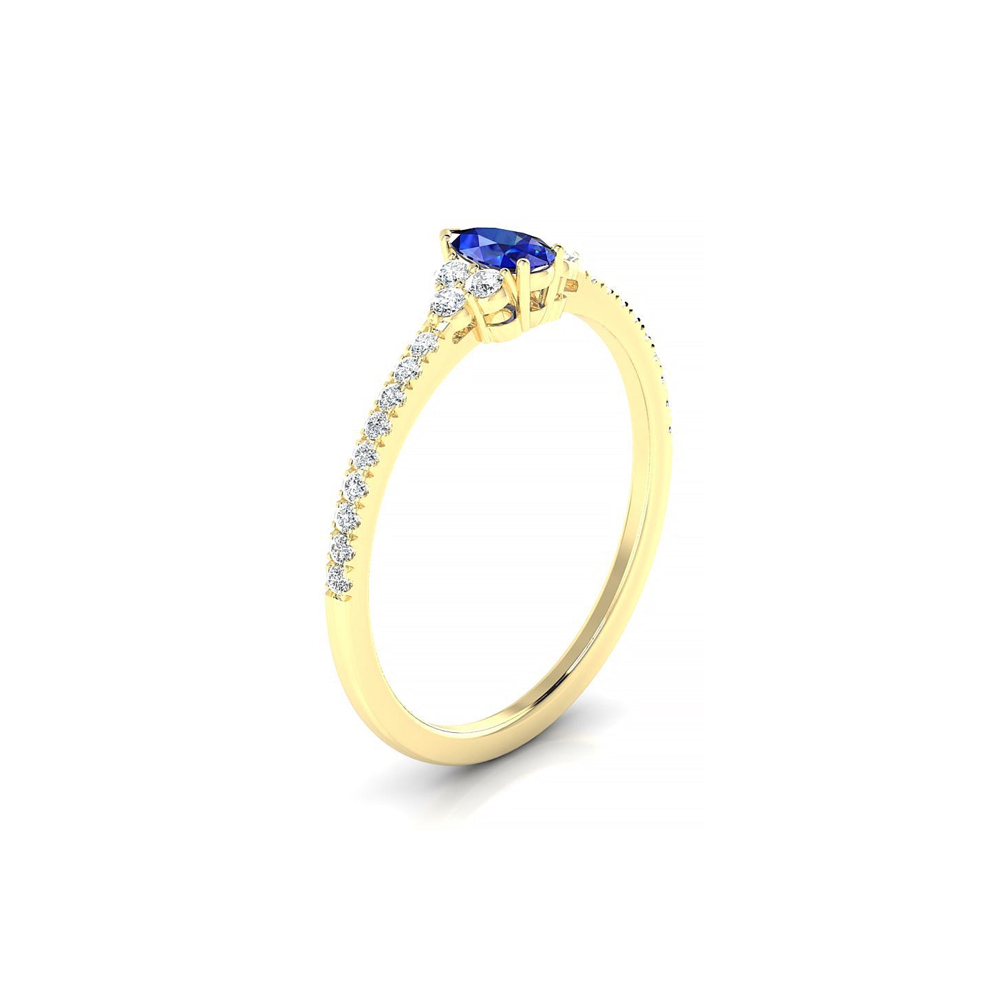 Reverie | 18k Yellow Gold 5 x 3 mm Pear Sapphire Ring
