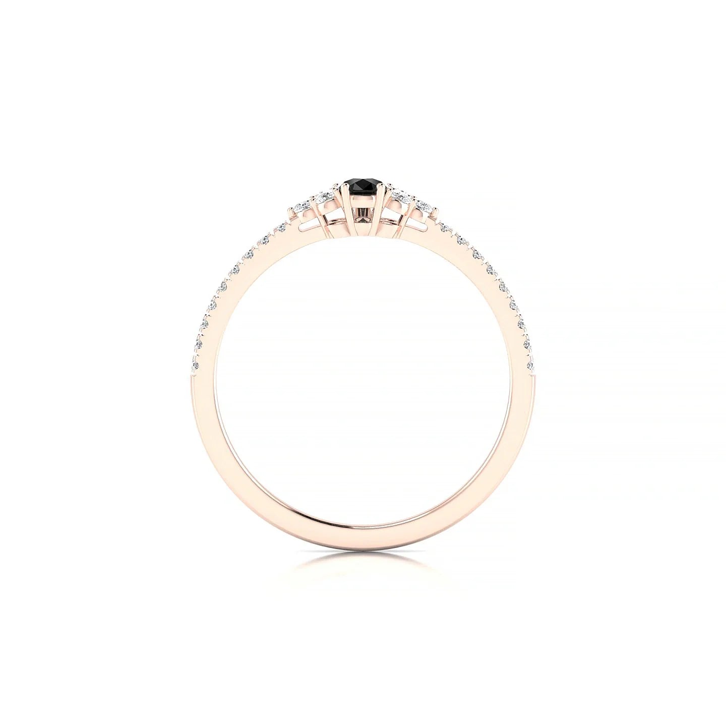 Reverie | 18k Rose Gold 5 x 3 mm Pear Black Diamond Ring