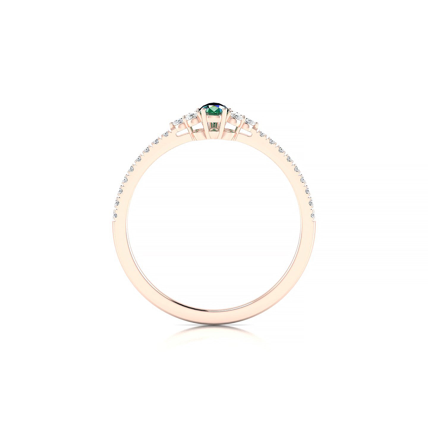 Reverie | 18k Rose Gold 5 x 3 mm Pear Emerald Ring