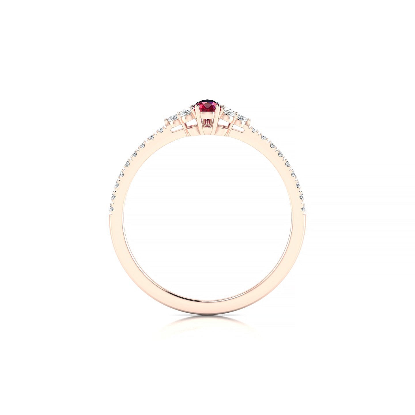 Reverie | 18k Rose Gold 5 x 3 mm Pear Ruby Ring