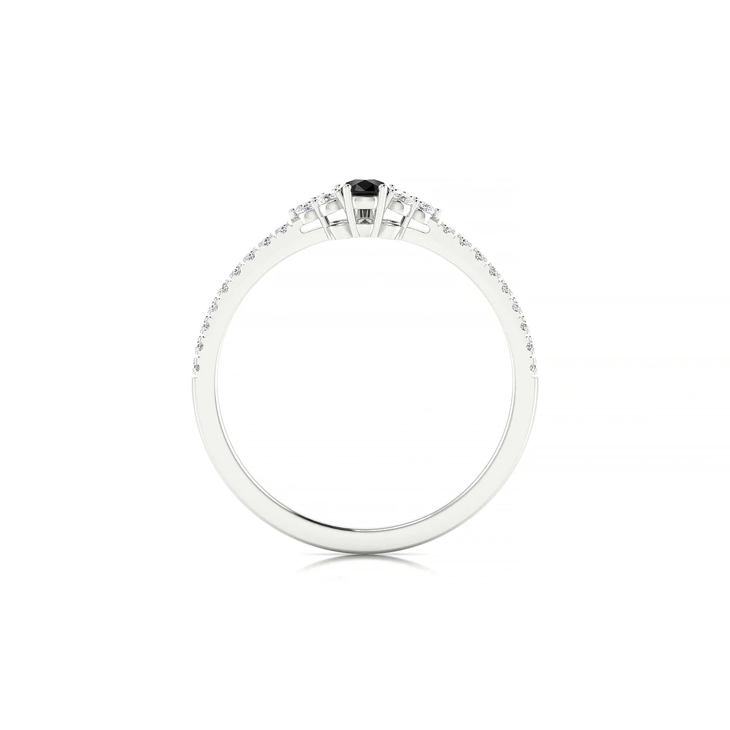 Reverie | 18k White Gold 5 x 3 mm Pear Black Diamond Ring