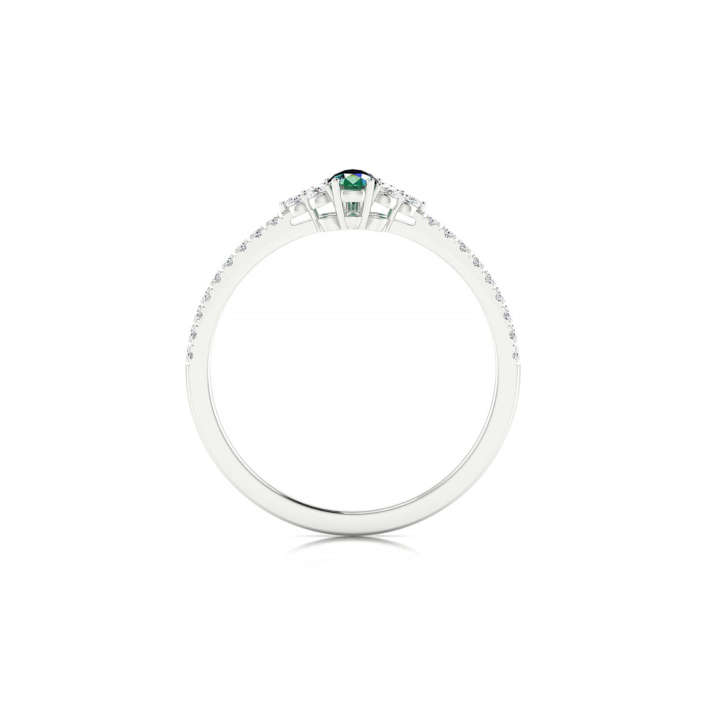 Reverie | 18k White Gold 5 x 3 mm Pear Emerald Ring