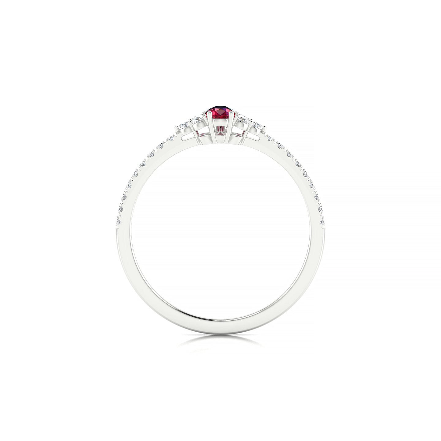 Reverie | 18k White Gold 5 x 3 mm Pear Ruby Ring
