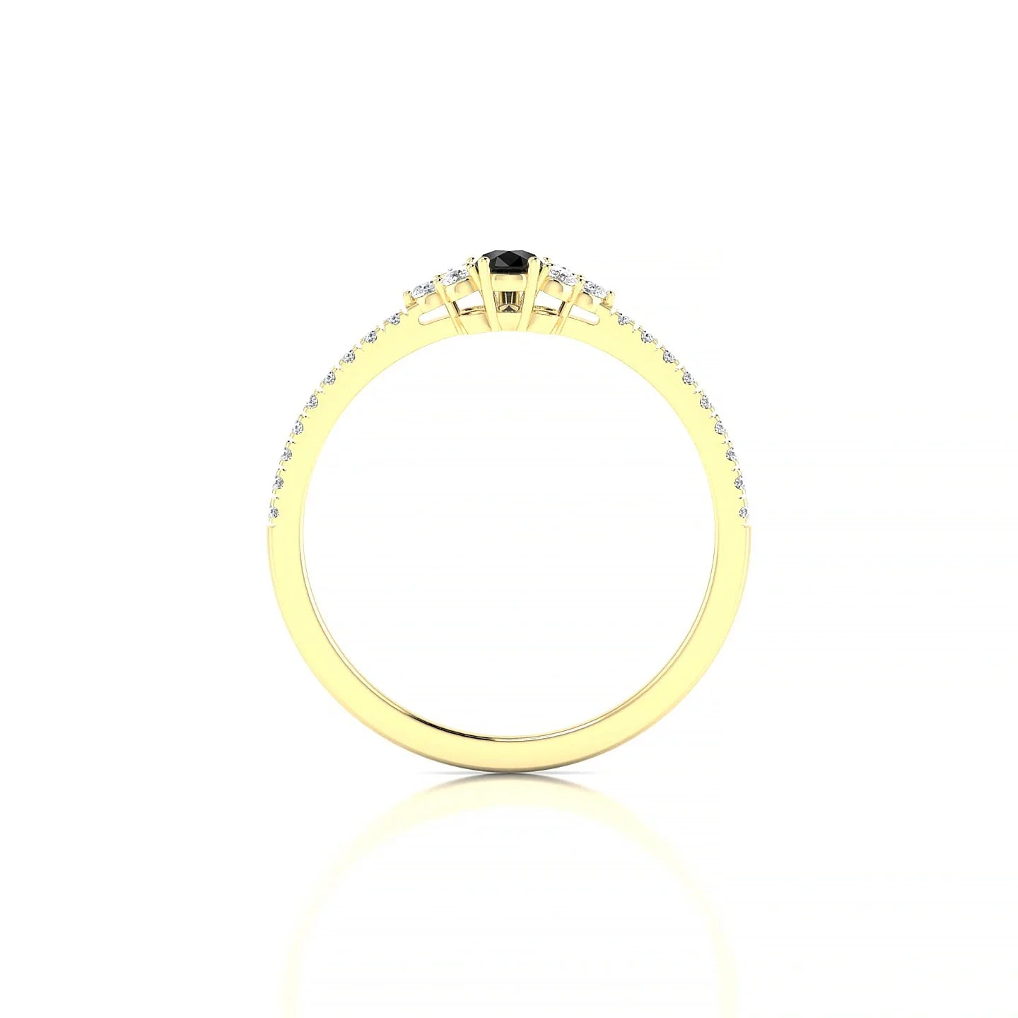 Reverie | 18k Yellow Gold 5 x 3 mm Pear Black Diamond Ring