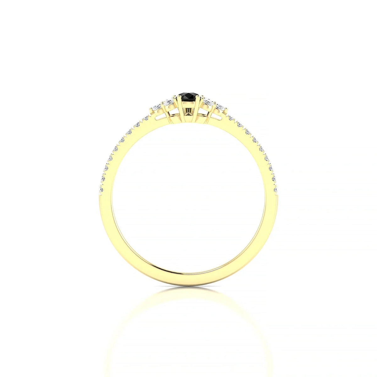 Reverie | 18k Yellow Gold 5 x 3 mm Pear Black Diamond Ring