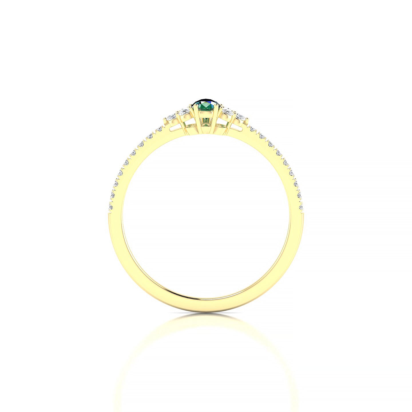 Reverie | 18k Yellow Gold 5 x 3 mm Pear Emerald Ring