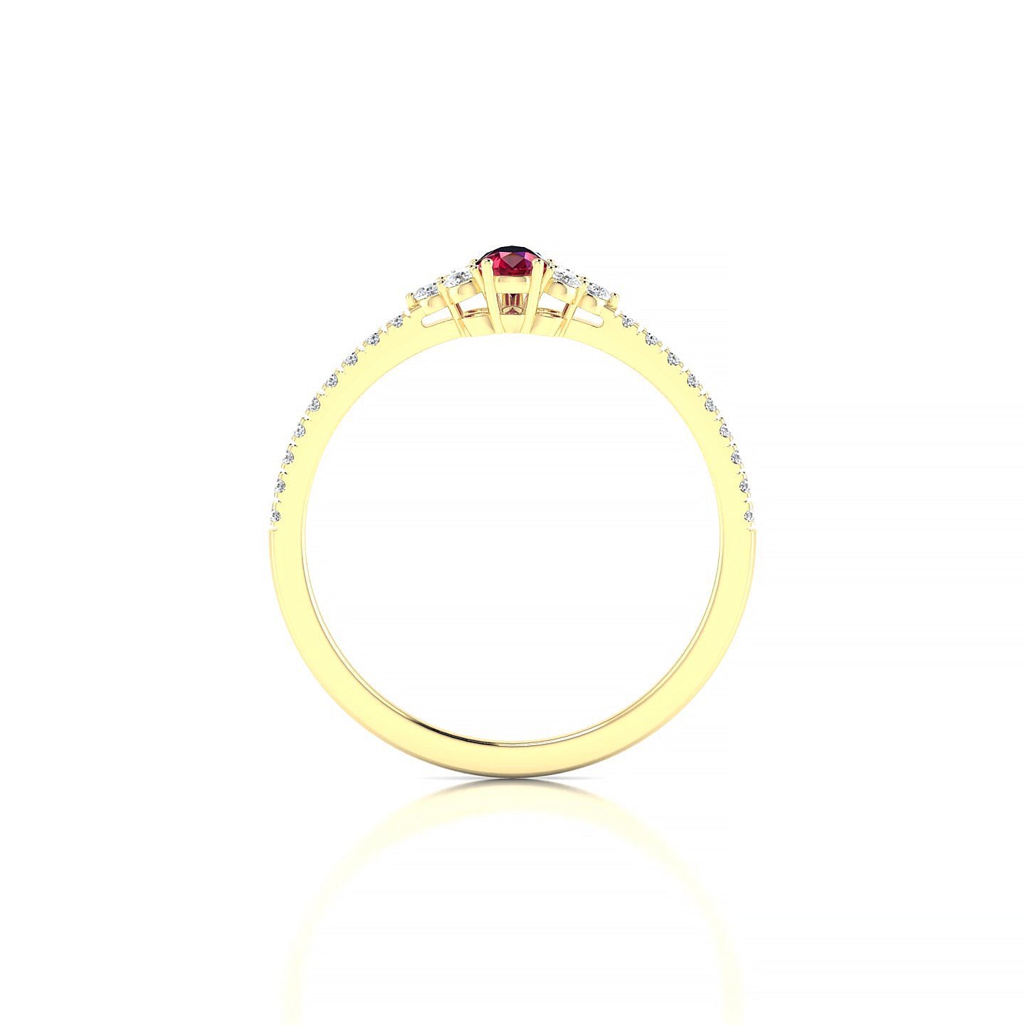 Reverie | 18k Yellow Gold 5 x 3 mm Pear Ruby Ring