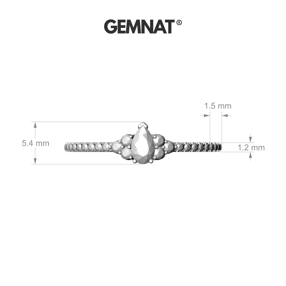 Reverie | 18k Yellow Gold 5 x 3 mm Pear Black Diamond Ring