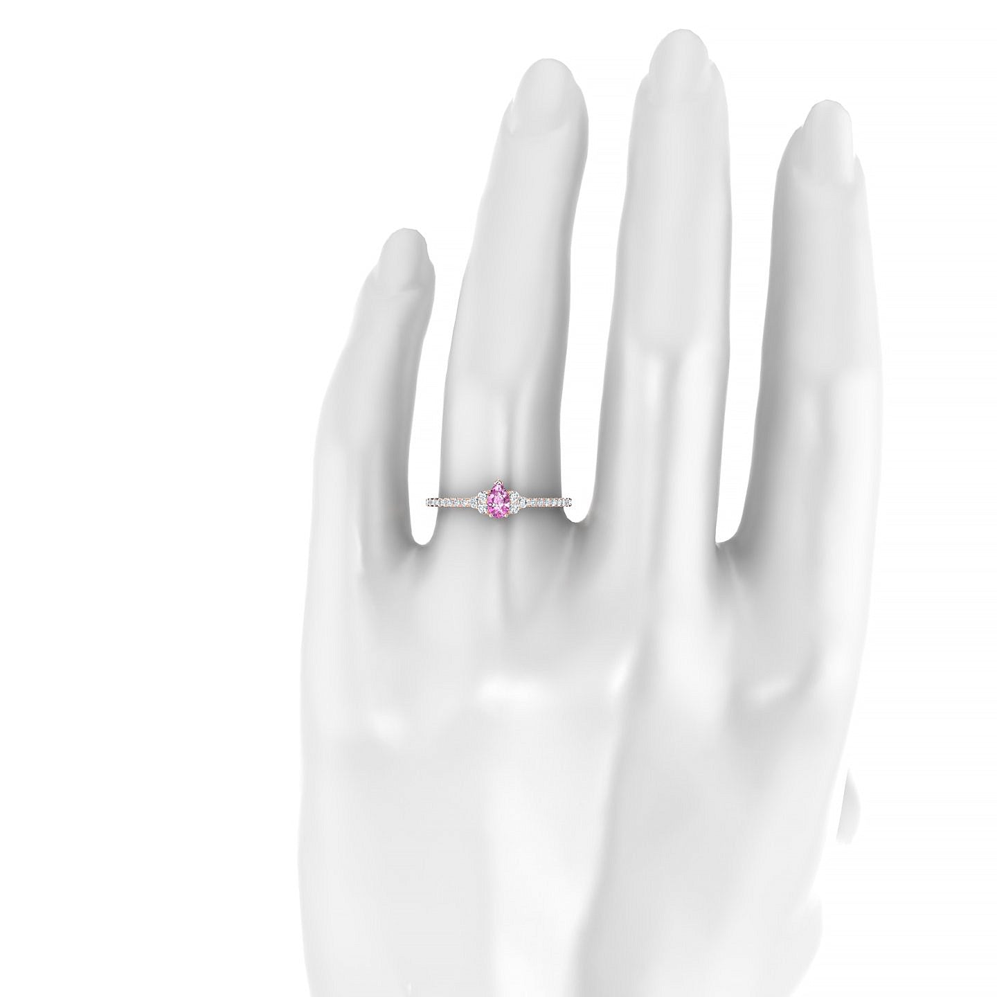 Reverie | 18k Rose Gold 5 x 3 mm Pear Pink Sapphire Ring