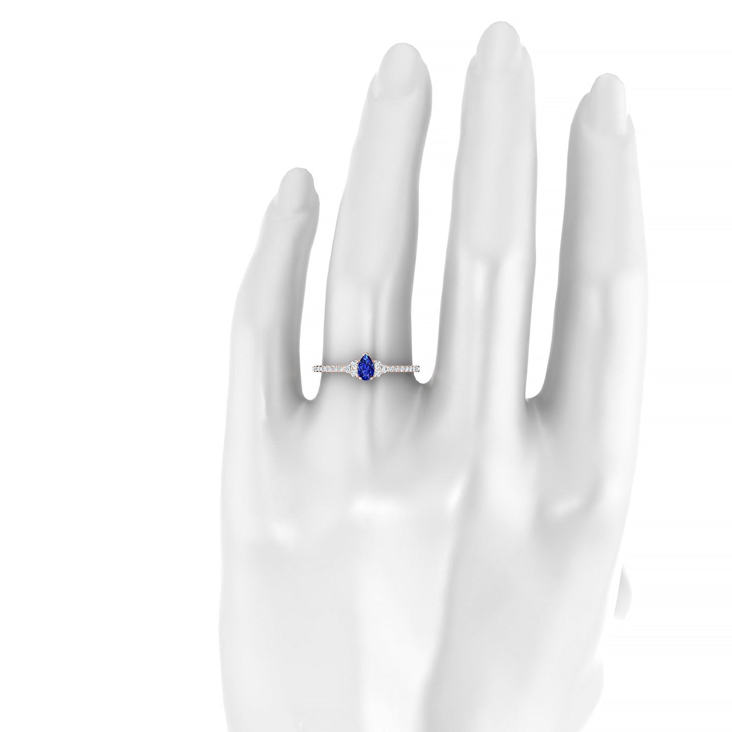 Reverie | 18k Rose Gold 5 x 3 mm Pear Sapphire Ring