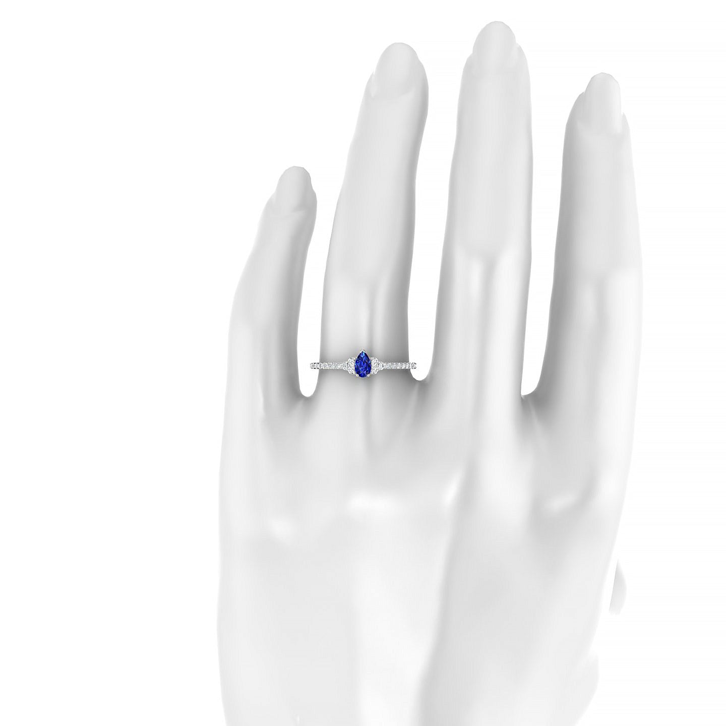 Reverie | 18k White Gold 5 x 3 mm Pear Sapphire Ring