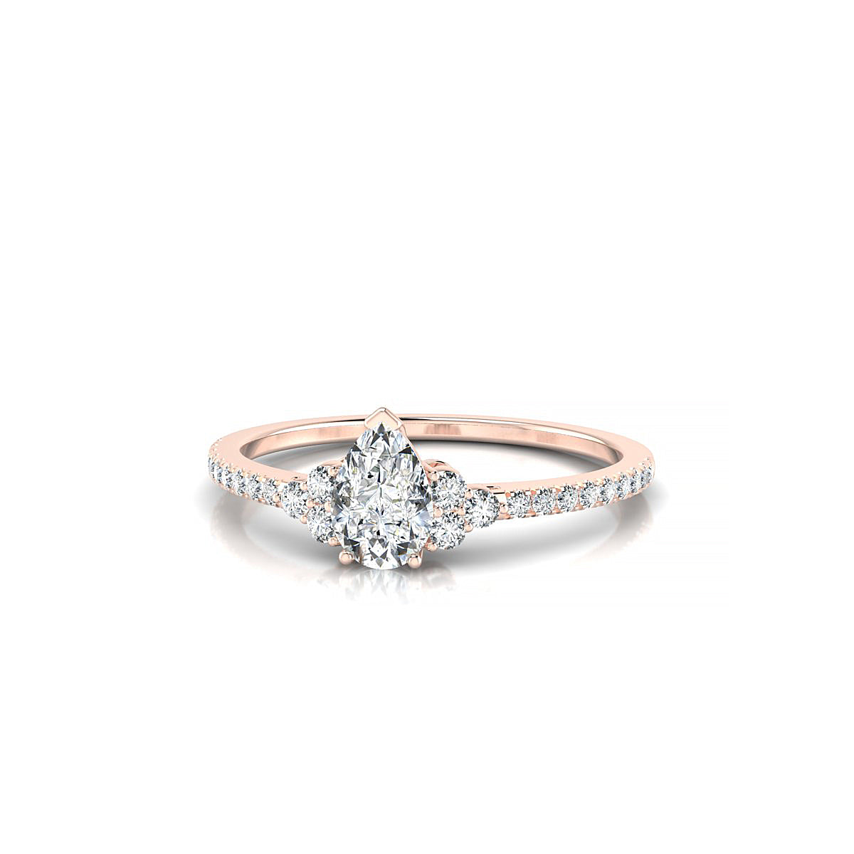 Reverie | 18k Rose Gold 6 x 4 mm Pear Diamond Ring