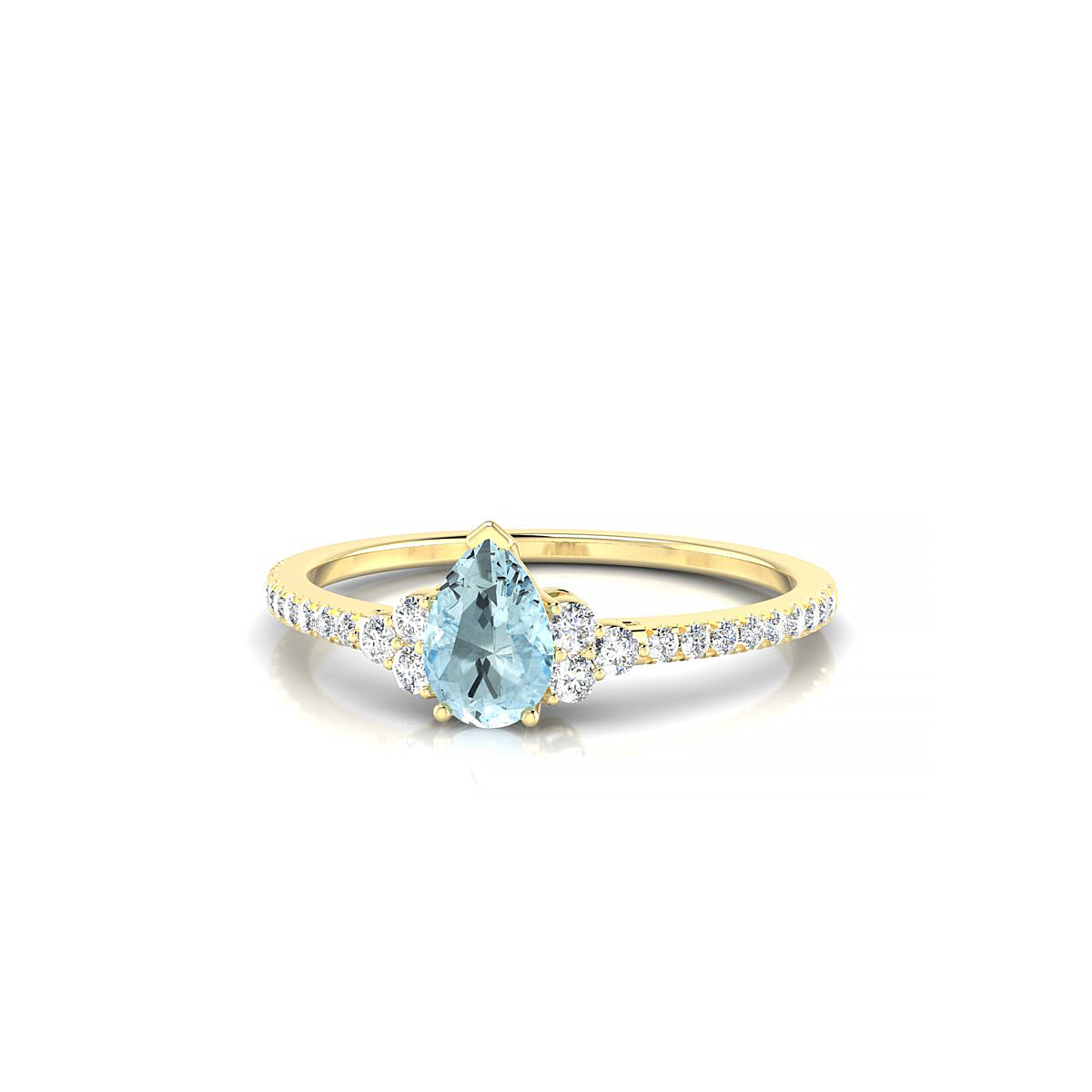 Reverie | 18k Yellow Gold 6 x 4 mm Pear Aquamarine Ring