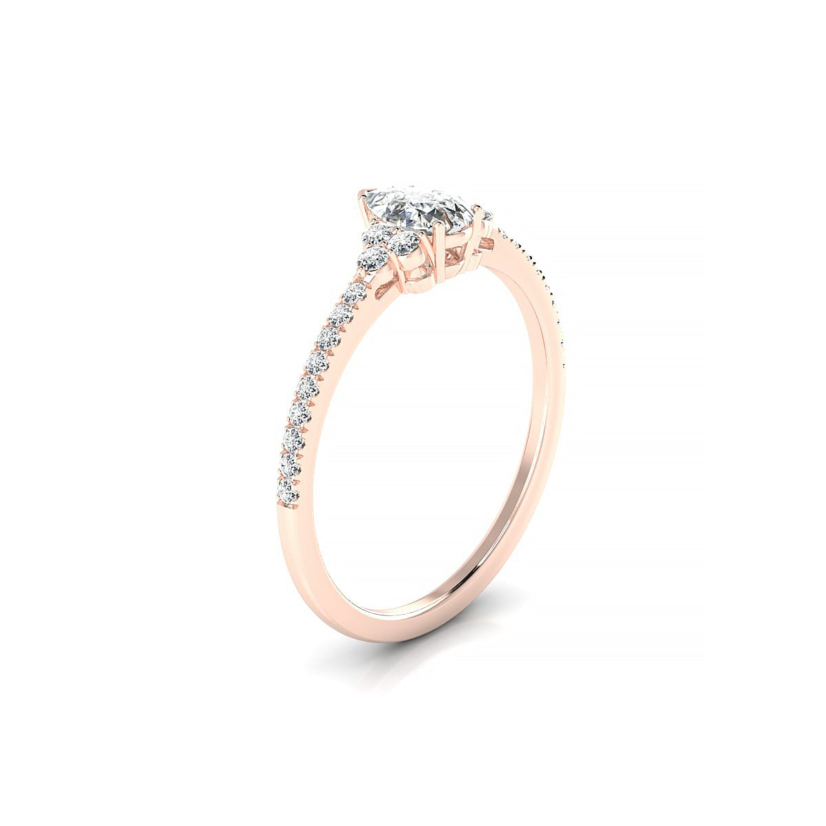 Reverie | 18k Rose Gold 6 x 4 mm Pear Diamond Ring