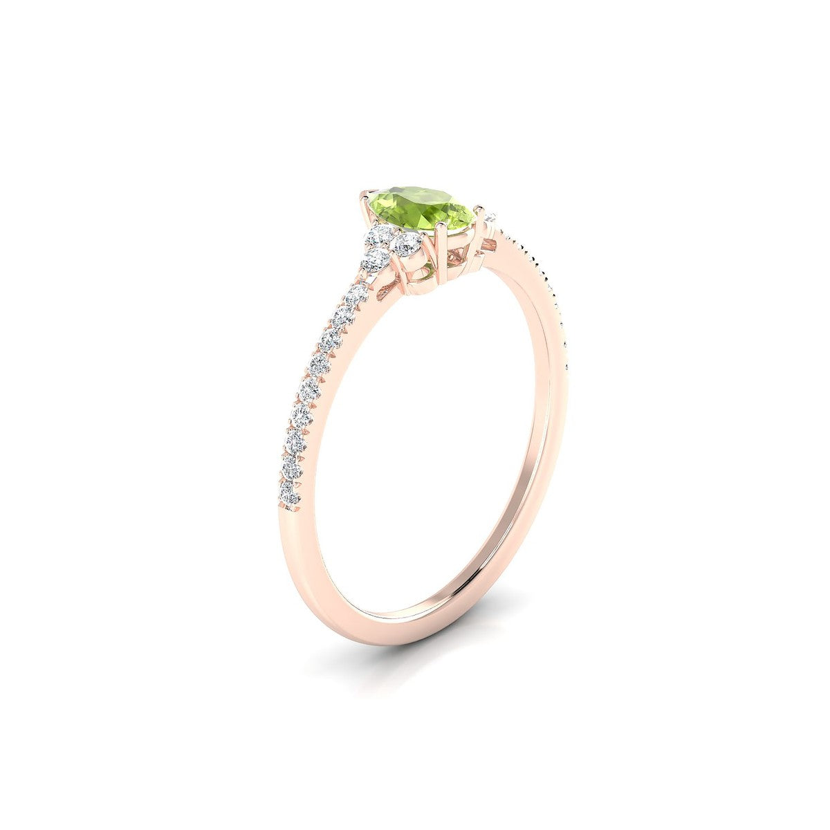 Reverie | 18k Rose Gold 6 x 4 mm Pear Peridot Ring