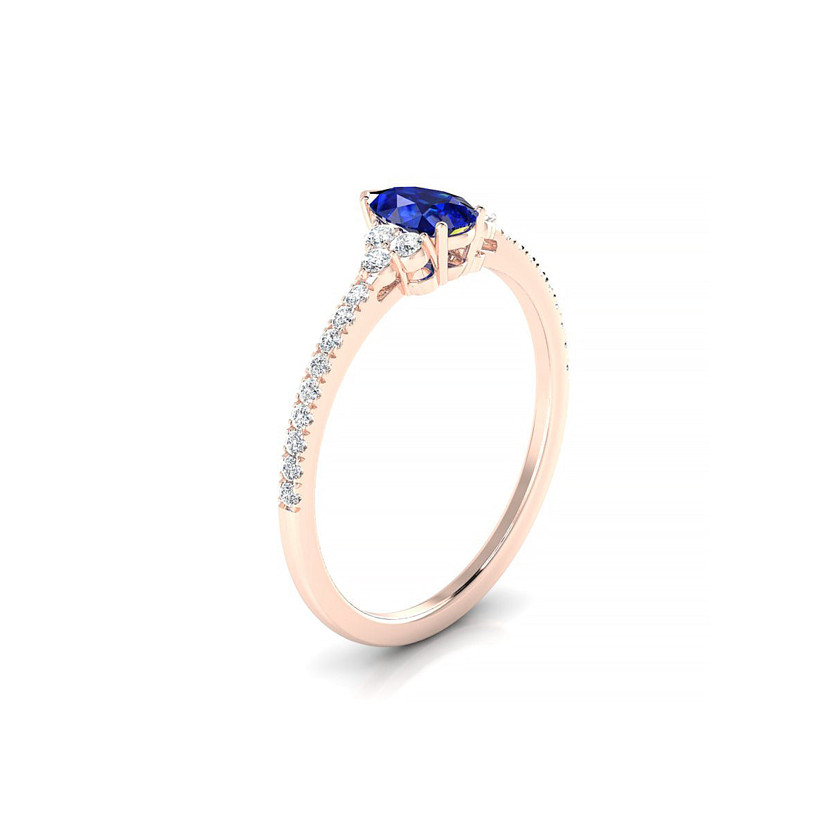 Reverie | 18k Rose Gold 6 x 4 mm Pear Sapphire Ring