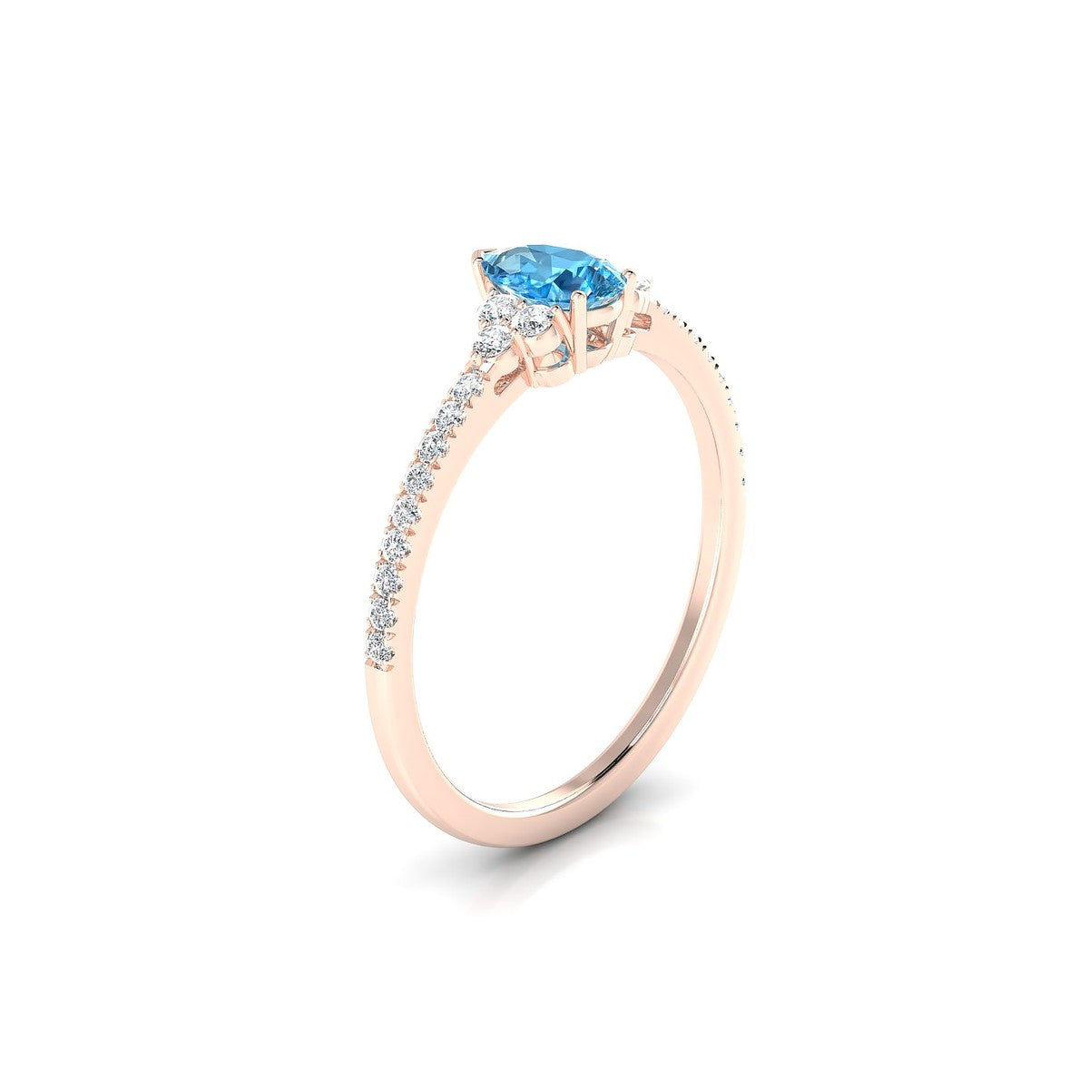 Reverie | 18k Rose Gold 6 x 4 mm Pear Topaz Ring