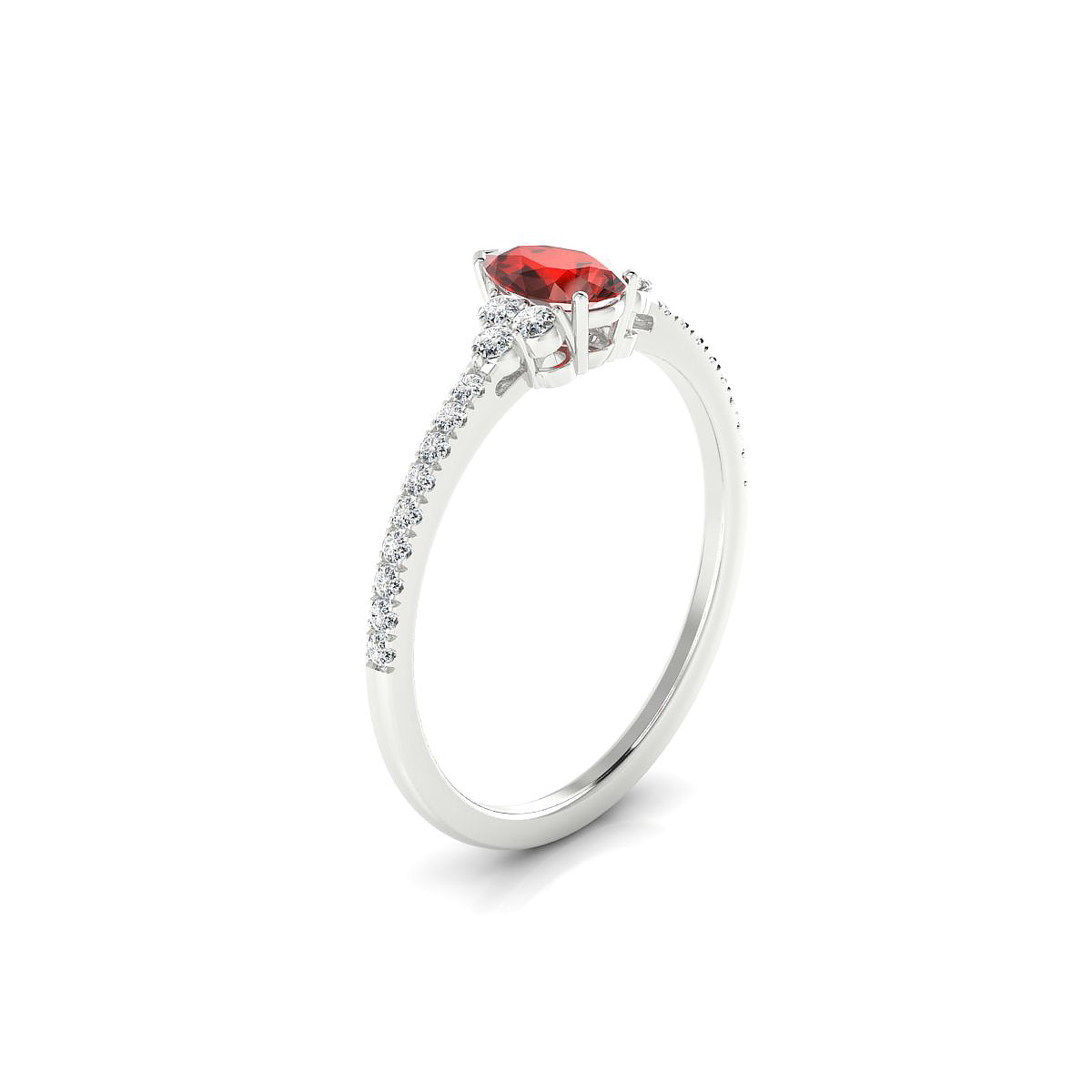 Reverie | 18k White Gold 6 x 4 mm Pear Garnet Ring