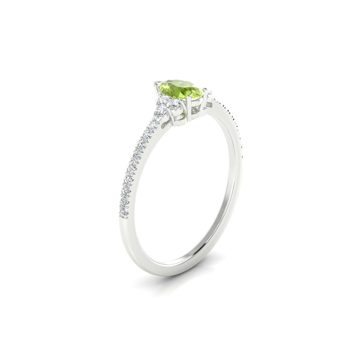 Reverie | 18k White Gold 6 x 4 mm Pear Peridot Ring