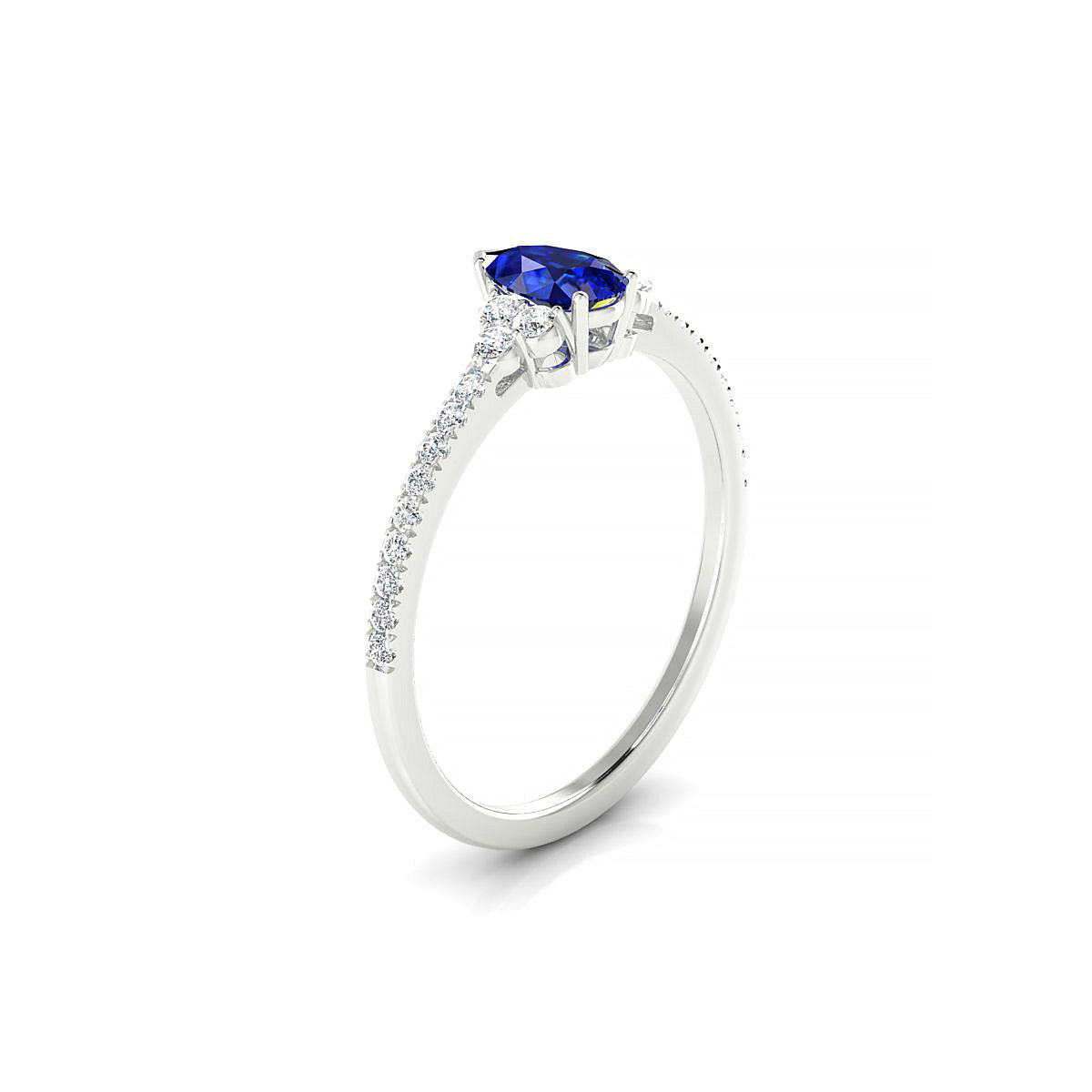 Reverie | 18k White Gold 6 x 4 mm Pear Sapphire Ring